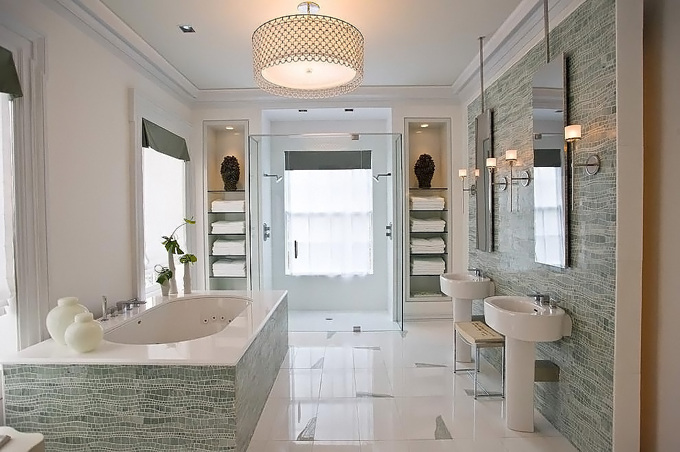 Sala com nicho executado em gesso